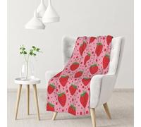 InOmak Red Strawberry And Polka Dot,Soft Blanket Warm Anti-Pilling Flannel Plush Throw Blanket 76 X 102 cm