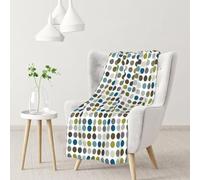 InOmak Retro Mod Polka Dot Pattern,Soft Blanket Warm Anti-Pilling Flannel Plush Throw Blanket 76 X 102 cm