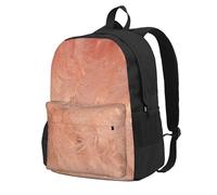 InOmak Rose Gold Copper Texture Metallic, Backpack With Pockets Casual Daypack Water Resistant School Bag for Travelling, Hiking, or Camping