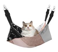 InOmak Rose Gold Glitter Black White Marble Geometric,Cat Hanging Hammock Soft Double Sided Hanging Bed for Small Dogs Pet,M