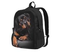 InOmak Rottweiler Loving Confident And Loyal, Backpack With Pockets Casual Daypack Water Resistant School Bag for Travelling, Hiking, or Camping