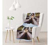 InOmak Rough Collie Bokeh Railway Dogs Pets Rough,Soft Blanket Warm Anti-Pilling Flannel Plush Throw Blanket 76 X 102 cm