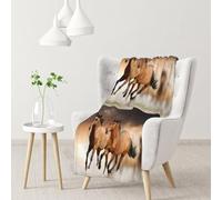 InOmak Running Horse Print,Soft Blanket Warm Anti-Pilling Flannel Plush Throw Blanket 76 X 102 cm
