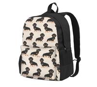 InOmak Sausage Dog, Backpack With Pockets Casual Daypack Water Resistant School Bag for Travelling, Hiking, or Camping