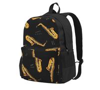 InOmak Saxophone And Music, Backpack With Pockets Casual Daypack Water Resistant School Bag for Travelling, Hiking, or Camping