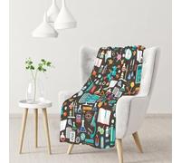 InOmak Science Chemistry Pattern,Soft Blanket Warm Anti-Pilling Flannel Plush Throw Blanket 76 X 102 cm
