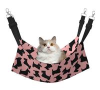 InOmak Scottish Terrier Pattern Pink Black,Cat Hanging Hammock Soft Double Sided Hanging Bed for Small Dogs Pet,L