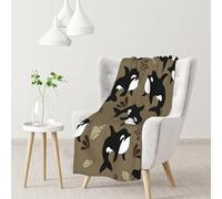 InOmak Sea Life Whale Funny Big Fish Animal,Soft Blanket Warm Anti-Pilling Flannel Plush Throw Blanket 76 X 102 cm