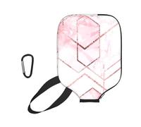 InOmak Seamless Geometric Pattern With Gold Glitter Lines And Rose Marble, Sport Pickleball Paddle Cover, Pickleball Paddle Case Fits Most Standard Paddle Shapes and Sizes