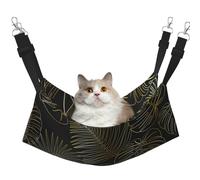 InOmak Seamless Pattern Of Exotic Jungle Tropical Golden Palm Leaves,Cat Hanging Hammock Soft Double Sided Hanging Bed for Small Dogs Pet,L