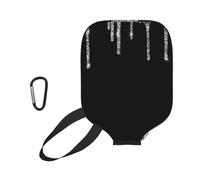 InOmak Silver Glitter Drips Sparkle Black, Sport Pickleball Paddle Cover, Pickleball Paddle Case Fits Most Standard Paddle Shapes and Sizes
