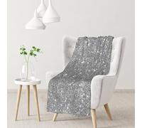 InOmak Silver Glitter Sparkles,Soft Blanket Warm Anti-Pilling Flannel Plush Throw Blanket 76 X 102 cm