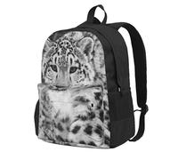InOmak Snow Leopard, Backpack With Pockets Casual Daypack Water Resistant School Bag for Travelling, Hiking, or Camping