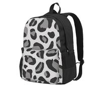 InOmak Snow Leopard Print, Backpack With Pockets Casual Daypack Water Resistant School Bag for Travelling, Hiking, or Camping