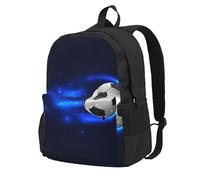 InOmak Soccer Ball On Fire, Backpack With Pockets Casual Daypack Water Resistant School Bag for Travelling, Hiking, or Camping