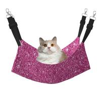 InOmak Sparkling Pink Glitter,Cat Hanging Hammock Soft Double Sided Hanging Bed for Small Dogs Pet,M