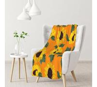 InOmak Sunflower Seamless Pattern,Soft Blanket Warm Anti-Pilling Flannel Plush Throw Blanket 76 X 102 cm