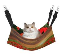 InOmak Sunset Poppy Field,Cat Hanging Hammock Soft Double Sided Hanging Bed for Small Dogs Pet,M