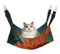 InOmak Teal And Orange Flower,Cat Hanging Hammock Soft Double Sided Hanging Bed for Small Dogs Pet,L