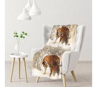 InOmak Tiger Baby Tigerfamile Young,Soft Blanket Warm Anti-Pilling Flannel Plush Throw Blanket 76 X 102 cm