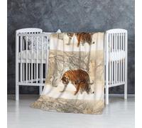 InOmak Tiger Baby Tigerfamile Young,Soft Blanket Warm Anti-Pilling Flannel Plush Throw Blanket 76 X 127 cm