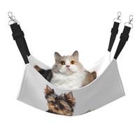 InOmak Two Yorkshire Terrier Puppies,Cat Hanging Hammock Soft Double Sided Hanging Bed for Small Dogs Pet,L