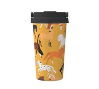 InOmak Various Kinds of Horses,500ml Coffee Mug Insulated Stainless Steel Water Bottle Portable Coffee Cup