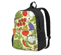 InOmak Various Vegetable Patterns, Backpack With Pockets Casual Daypack Water Resistant School Bag for Travelling, Hiking, or Camping
