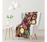 InOmak Vegan Live Fruits Vegetables Print,Soft Blanket Warm Anti-Pilling Flannel Plush Throw Blanket 76 X 102 cm