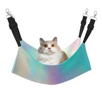 InOmak Very Beautiful Rainbow Texture Hologram Foil,Cat Hanging Hammock Soft Double Sided Hanging Bed for Small Dogs Pet,M