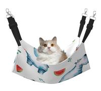 InOmak Watercolor Cute Hippo Watermelon,Cat Hanging Hammock Soft Double Sided Hanging Bed for Small Dogs Pet,L