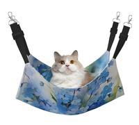 InOmak Watercolor Forget Me Not Flowers,Cat Hanging Hammock Soft Double Sided Hanging Bed for Small Dogs Pet,M