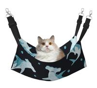 InOmak Watercolor Hammerhead Shark,Cat Hanging Hammock Soft Double Sided Hanging Bed for Small Dogs Pet,L