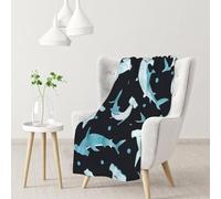 InOmak Watercolor Hammerhead Shark,Soft Blanket Warm Anti-Pilling Flannel Plush Throw Blanket 76 X 102 cm
