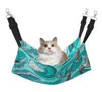 InOmak Waves Sketch Seagull Birds,Cat Hanging Hammock Soft Double Sided Hanging Bed for Small Dogs Pet,M