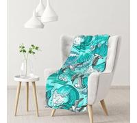 InOmak Waves Sketch Seagull Birds,Soft Blanket Warm Anti-Pilling Flannel Plush Throw Blanket 76 X 102 cm