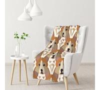 InOmak Welsh Corgi Head Pattern,Soft Blanket Warm Anti-Pilling Flannel Plush Throw Blanket 76 X 102 cm