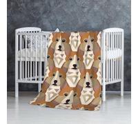 InOmak Welsh Corgi Head Pattern,Soft Blanket Warm Anti-Pilling Flannel Plush Throw Blanket 76 X 127 cm