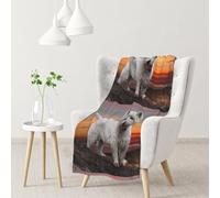 InOmak West Highland White Terrier Dogs Mountains White,Soft Blanket Warm Anti-Pilling Flannel Plush Throw Blanket 76 X 102 cm