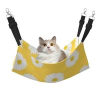 InOmak White Aster Daisy Yellow,Cat Hanging Hammock Soft Double Sided Hanging Bed for Small Dogs Pet,L