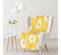 InOmak White Aster Daisy Yellow,Soft Blanket Warm Anti-Pilling Flannel Plush Throw Blanket 76 X 102 cm