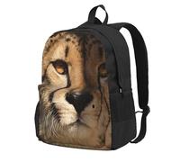 InOmak White Cheetah Printed, Backpack With Pockets Casual Daypack Water Resistant School Bag for Travelling, Hiking, or Camping