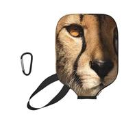 InOmak White Cheetah Printed, Sport Pickleball Paddle Cover, Pickleball Paddle Case Fits All Paddle Shapes and Sizes