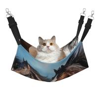 InOmak White Horses,Cat Hanging Hammock Soft Double Sided Hanging Bed for Small Dogs Pet,L