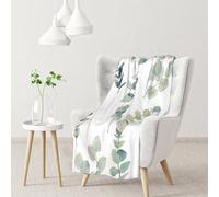 InOmak White Natural Greenery Twig,Soft Blanket Warm Anti-Pilling Flannel Plush Throw Blanket 76 X 102 cm