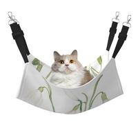 InOmak White Snowdrop Flower Botanical Watercolor Painting,Cat Hanging Hammock Soft Double Sided Hanging Bed for Small Dogs Pet,M