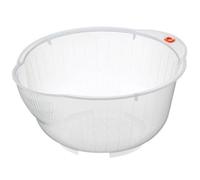 Inomata Japanese Rice Washing Bowl with Side and Bottom Drainers, Clear