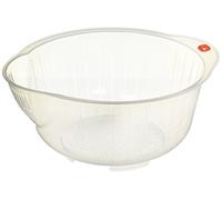 Inomata Japanese Rice Washing Bowl with Strainer, 2.5-Quart Capacity