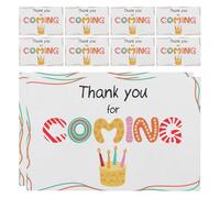 INOOMP 1 Bag 50pcs Party Thank You Cards Small Colorful Paper with Charming Design Comfortable Feel Versatile Use for Party Occasions Boys