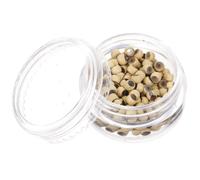 INOOMP 1 Box Hair Extensions Micro Links Rings Beads 2.5x1.5mm Silicone Hair Braid Beads Beige DIY and Braiding Dreadlocks
